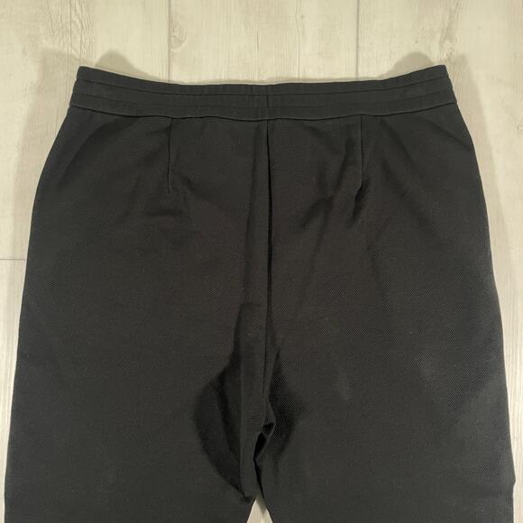 Eileen Fisher Pants Large Drawstring Slouchy Textured Ankle Black Stretch - Picture 5 of 12
